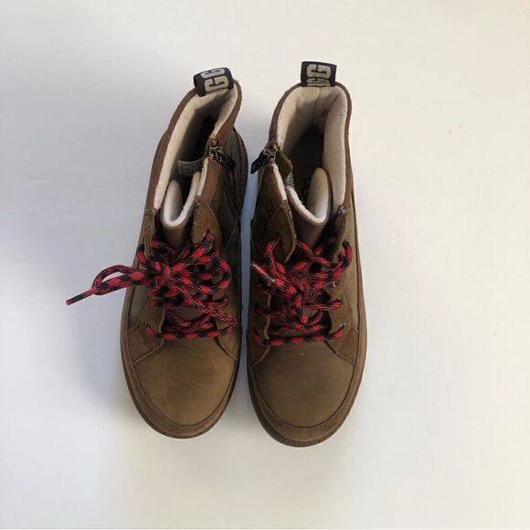 UGG Robley red lace up leather boots NWOT size 37 - Picture 8 of 12